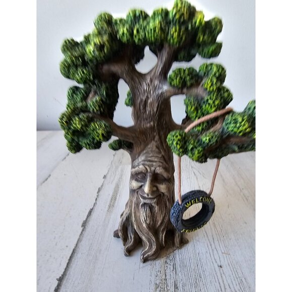 Anthropomorphic tree swing house village statue figurine unique - Picture 1 of 9